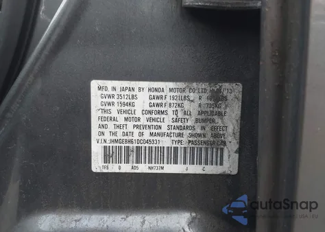 2013 Honda Fit Sport from USA, damaged, VIN JHMGE8H61DC045331